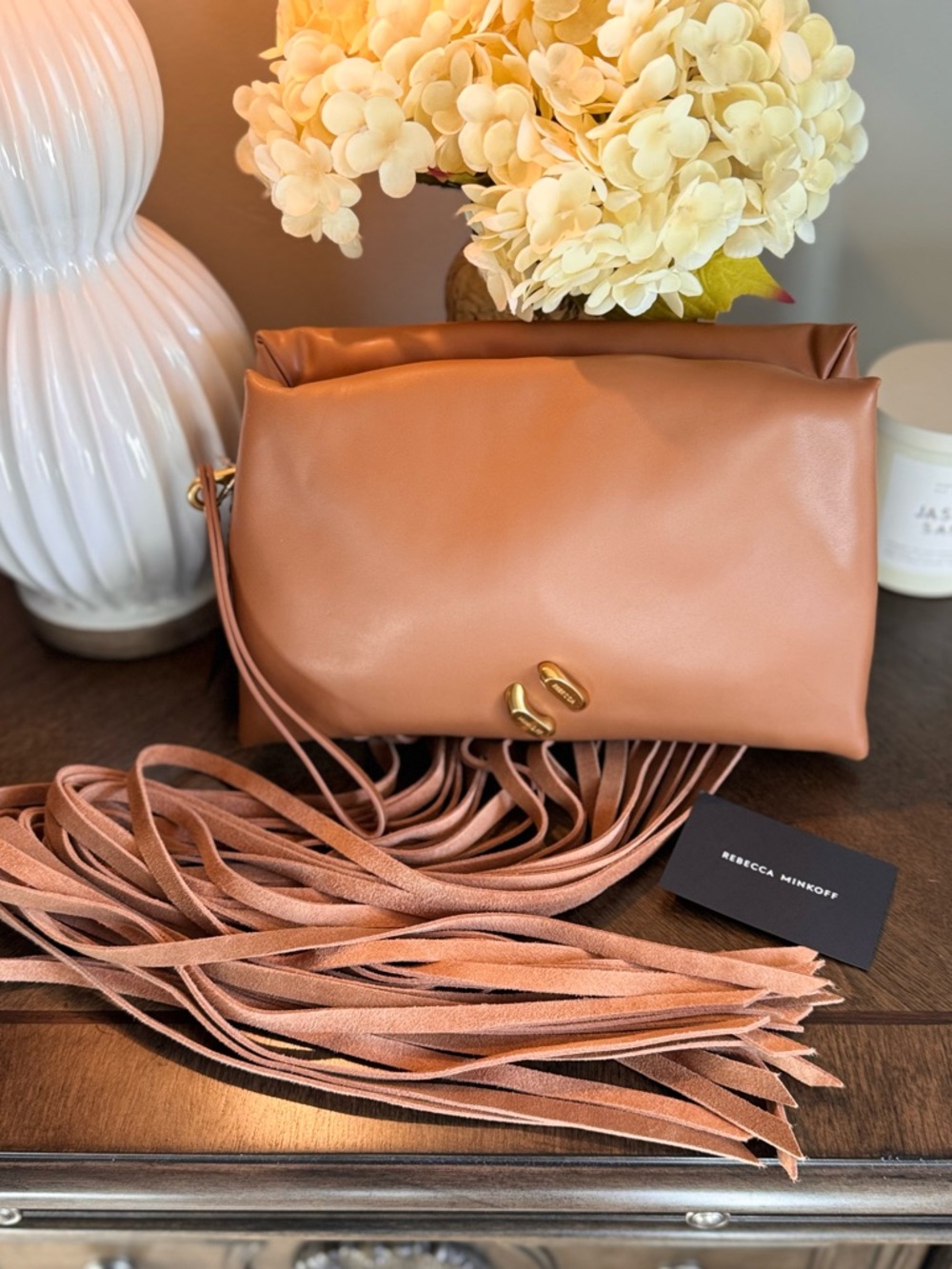 Rebecca Minkoff pillow clutch with Leather Fringe